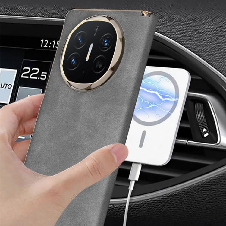 For Huawei Mate X6 GKK Ultrathin Hinge Leather Magsafe Phone Case(Matte Blue) by GKK