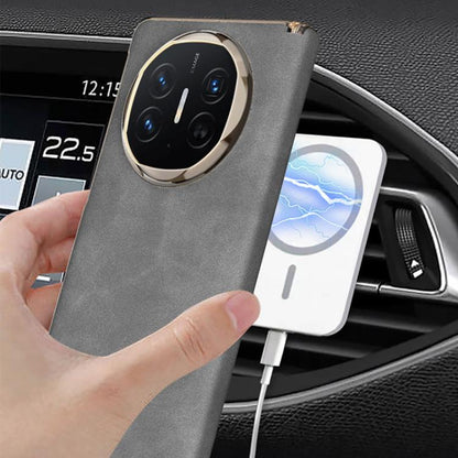 For Huawei Mate X6 GKK Ultrathin Hinge Leather Magsafe Phone Case(Matte Blue) by GKK