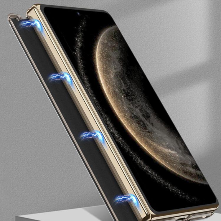 For Huawei Mate X6 GKK Ultrathin Hinge Leather Magsafe Phone Case(Matte Black) by GKK