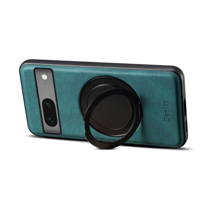 For Google Pixel 7 Denior A14 Skin Feel Rotating Holder MagSafe Phone Case(Blue) by Denior