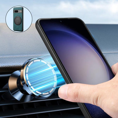 For Google Pixel 7 Denior A14 Skin Feel Rotating Holder MagSafe Phone Case(Black) by Denior