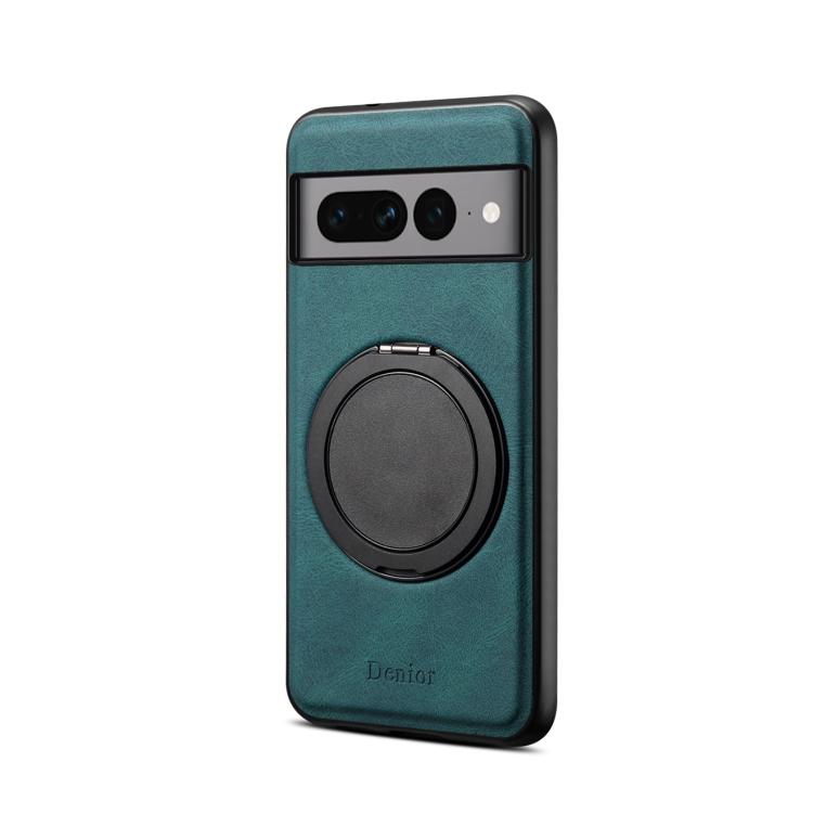 For Google Pixel 7 Pro Denior A14 Skin Feel Rotating Holder MagSafe Phone Case(Blue) by Denior