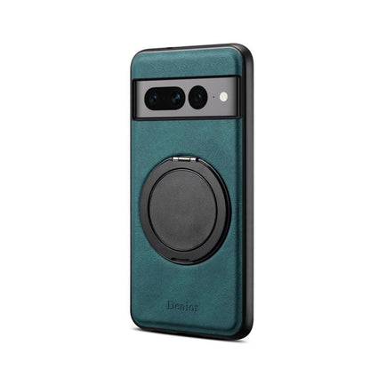 For Google Pixel 7 Pro Denior A14 Skin Feel Rotating Holder MagSafe Phone Case(Blue) by Denior