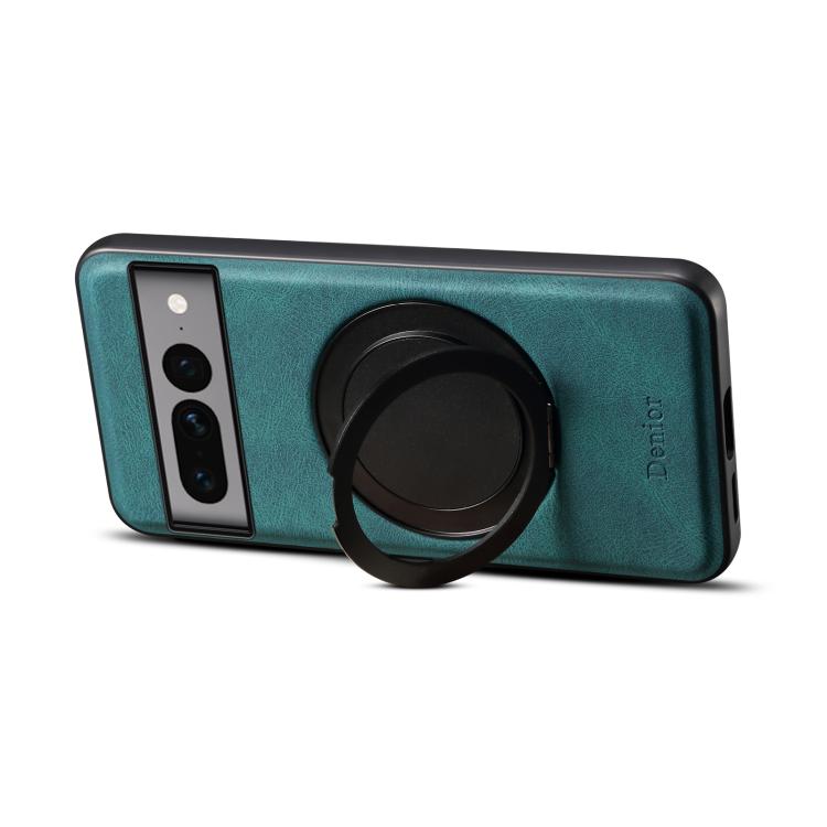 For Google Pixel 7 Pro Denior A14 Skin Feel Rotating Holder MagSafe Phone Case(Blue) by Denior