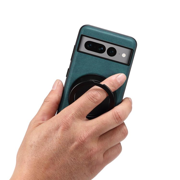 For Google Pixel 7 Pro Denior A14 Skin Feel Rotating Holder MagSafe Phone Case(Blue) by Denior