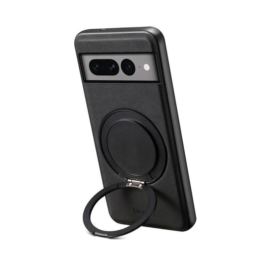 For Google Pixel 7 Pro Denior A14 Skin Feel Rotating Holder MagSafe Phone Case(Black) by Denior