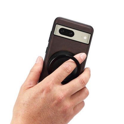 For Google Pixel 8 Denior A14 Skin Feel Rotating Holder MagSafe Phone Case(Brown) by Denior