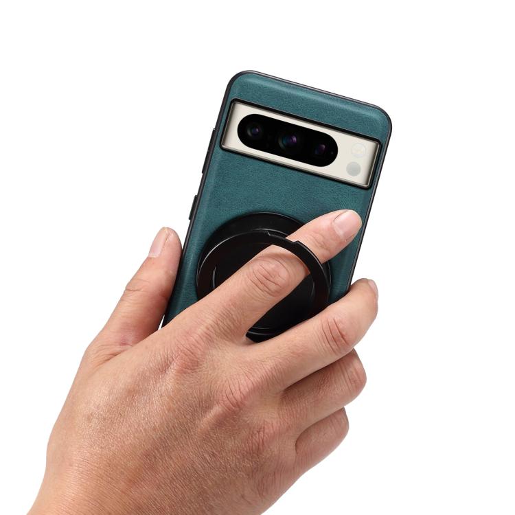 For Google Pixel 8 Pro Denior A14 Skin Feel Rotating Holder MagSafe Phone Case(Blue) by Denior