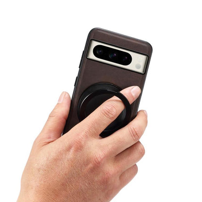 For Google Pixel 8 Pro Denior A14 Skin Feel Rotating Holder MagSafe Phone Case(Brown) by Denior