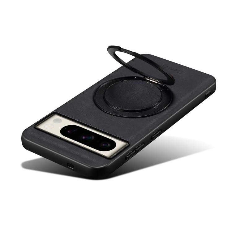 For Google Pixel 8 Pro Denior A14 Skin Feel Rotating Holder MagSafe Phone Case(Black) by Denior