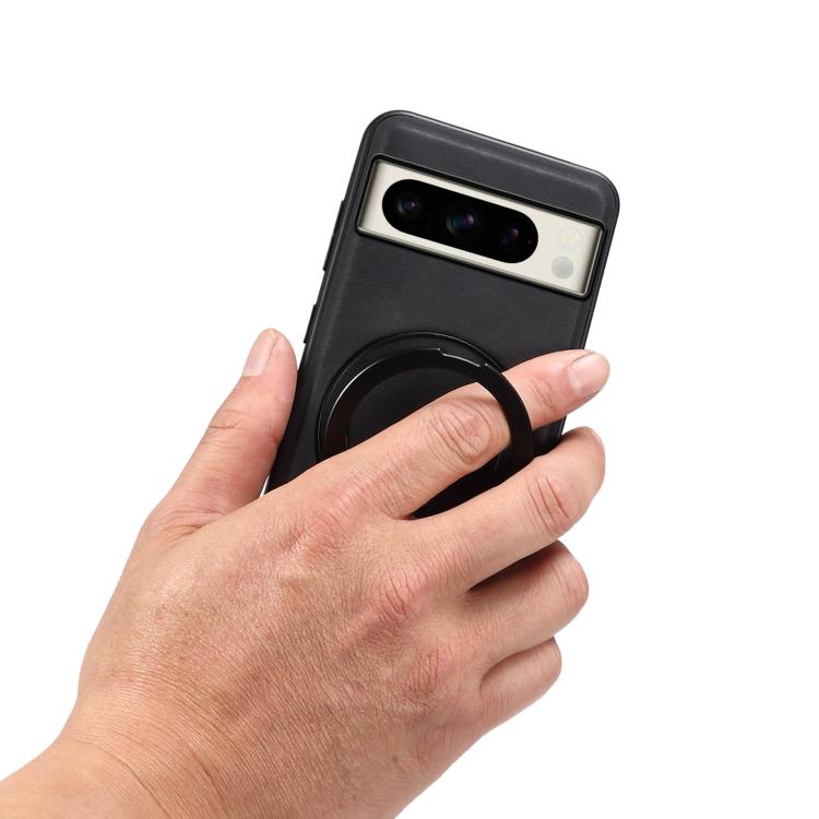 For Google Pixel 8 Pro Denior A14 Skin Feel Rotating Holder MagSafe Phone Case(Black) by Denior