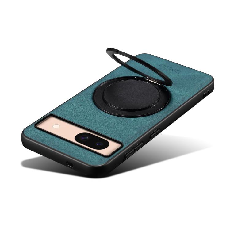 For Google Pixel 8a Denior A14 Skin Feel Rotating Holder MagSafe Phone Case(Blue) by Denior