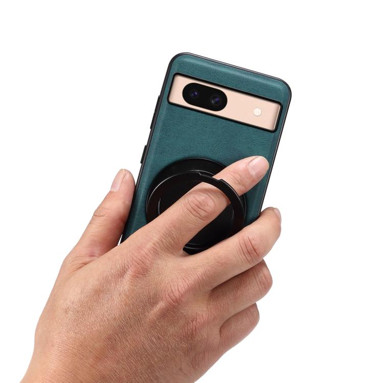 For Google Pixel 8a Denior A14 Skin Feel Rotating Holder MagSafe Phone Case(Blue) by Denior