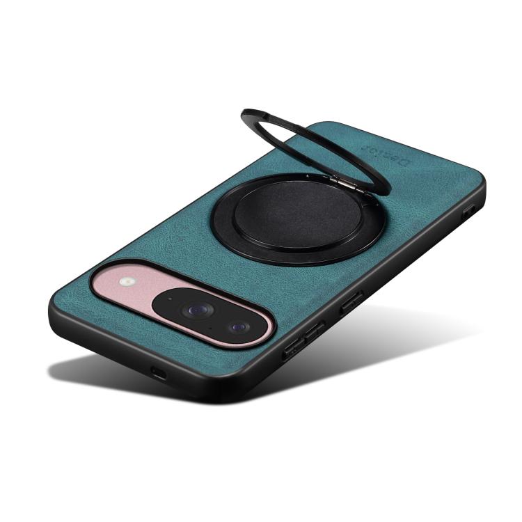 For Google Pixel 9 Denior A14 Skin Feel Rotating Holder MagSafe Phone Case(Blue) by Denior