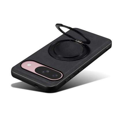 For Google Pixel 9 Denior A14 Skin Feel Rotating Holder MagSafe Phone Case(Black) by Denior