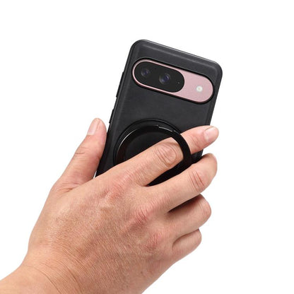 For Google Pixel 9 Denior A14 Skin Feel Rotating Holder MagSafe Phone Case(Black) by Denior