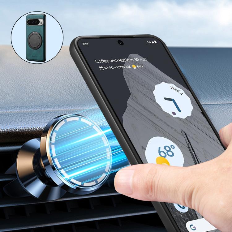 For Google Pixel 9 Pro XL Denior A14 Skin Feel Rotating Holder MagSafe Phone Case(Blue) by Denior