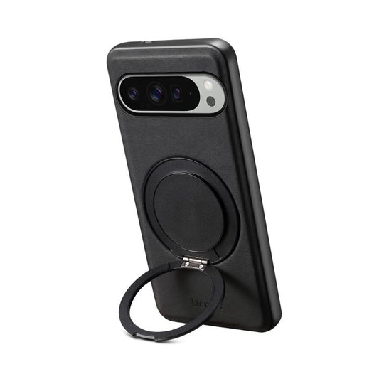 For Google Pixel 9 Pro XL Denior A14 Skin Feel Rotating Holder MagSafe Phone Case(Black) by Denior