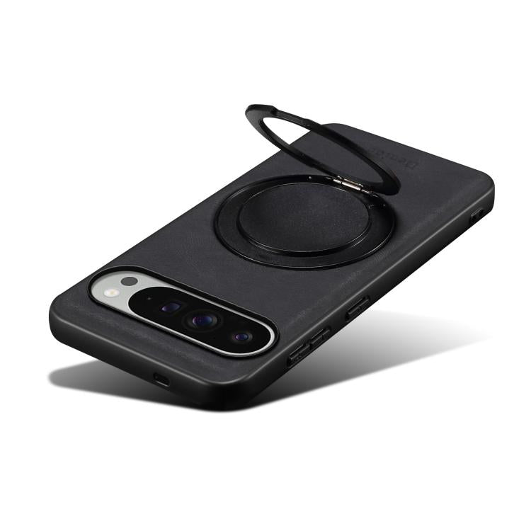 For Google Pixel 9 Pro XL Denior A14 Skin Feel Rotating Holder MagSafe Phone Case(Black) by Denior