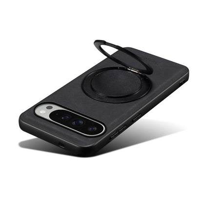 For Google Pixel 9 Pro XL Denior A14 Skin Feel Rotating Holder MagSafe Phone Case(Black) by Denior
