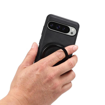 For Google Pixel 9 Pro XL Denior A14 Skin Feel Rotating Holder MagSafe Phone Case(Black) by Denior