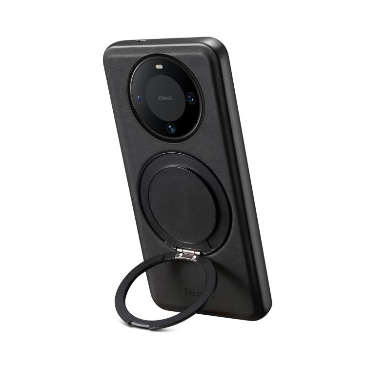 For Huawei Mate 60 Denior A14 Skin Feel Rotating Holder MagSafe Phone Case(Black) by Denior