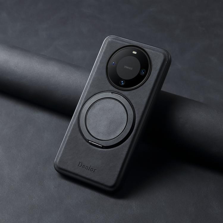 For Huawei Mate 60 Denior A14 Skin Feel Rotating Holder MagSafe Phone Case(Black) by Denior