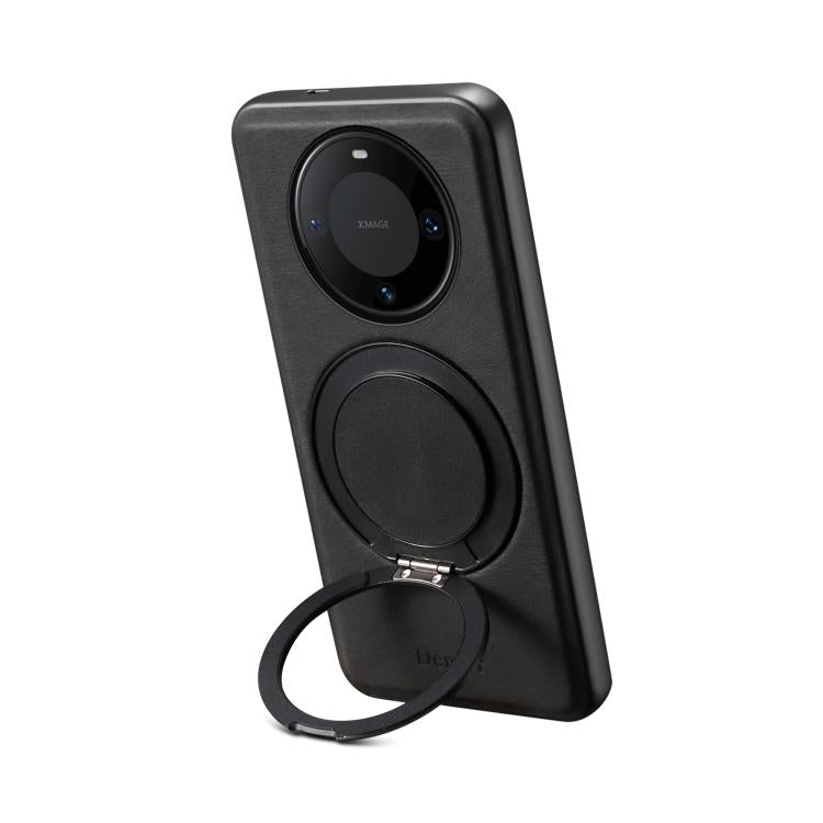 For Huawei Mate 60 Pro / 60 Pro+ Denior A14 Skin Feel Rotating Holder MagSafe Phone Case(Black) by Denior