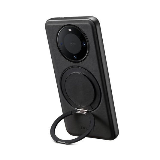 For Huawei Mate 60 Pro / 60 Pro+ Denior A14 Skin Feel Rotating Holder MagSafe Phone Case(Black) by Denior