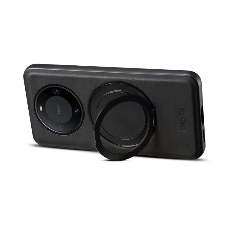 For Huawei Mate 60 Pro / 60 Pro+ Denior A14 Skin Feel Rotating Holder MagSafe Phone Case(Black) by Denior