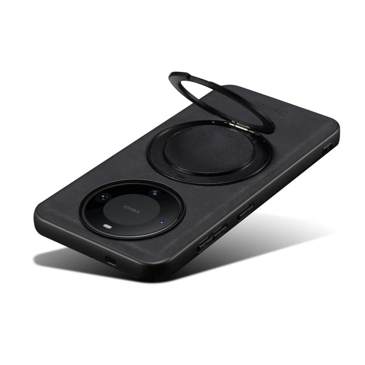 For Huawei Mate 60 Pro / 60 Pro+ Denior A14 Skin Feel Rotating Holder MagSafe Phone Case(Black) by Denior