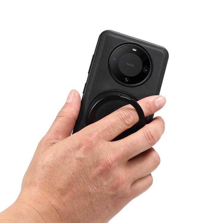 For Huawei Mate 60 Pro / 60 Pro+ Denior A14 Skin Feel Rotating Holder MagSafe Phone Case(Black) by Denior