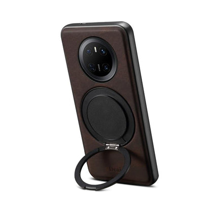For Huawei Mate 70 Denior A14 Skin Feel Rotating Holder MagSafe Phone Case(Brown) by Denior