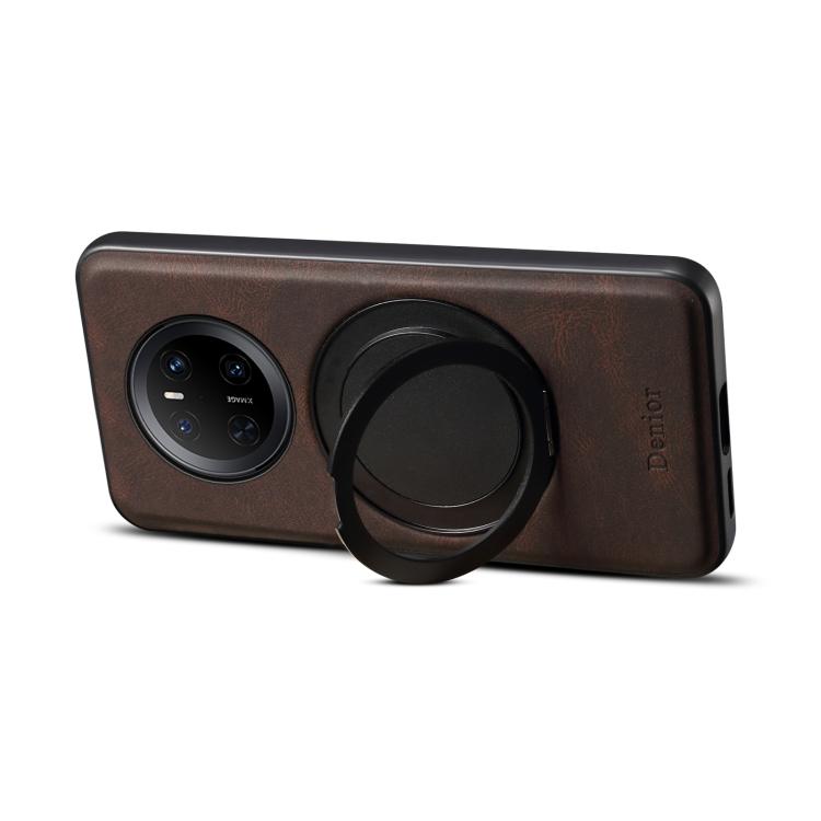 For Huawei Mate 70 Denior A14 Skin Feel Rotating Holder MagSafe Phone Case(Brown) by Denior