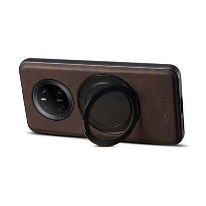 For Huawei Mate 70 Denior A14 Skin Feel Rotating Holder MagSafe Phone Case(Brown) by Denior