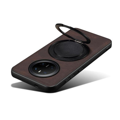 For Huawei Mate 70 Denior A14 Skin Feel Rotating Holder MagSafe Phone Case(Brown) by Denior