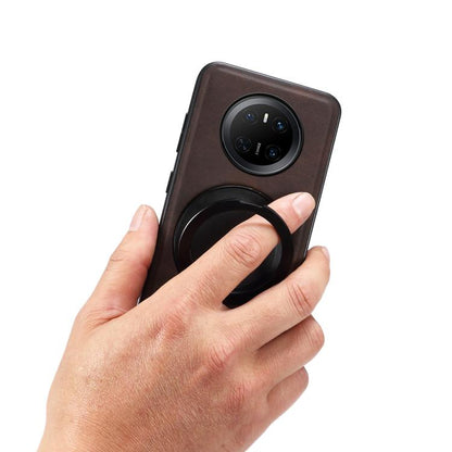 For Huawei Mate 70 Denior A14 Skin Feel Rotating Holder MagSafe Phone Case(Brown) by Denior