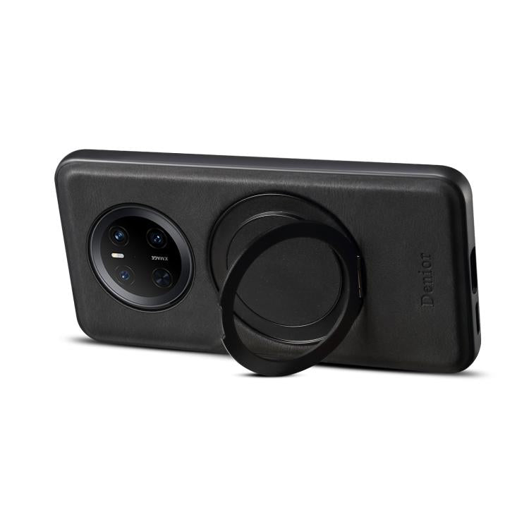 For Huawei Mate 70 Denior A14 Skin Feel Rotating Holder MagSafe Phone Case(Black) by Denior