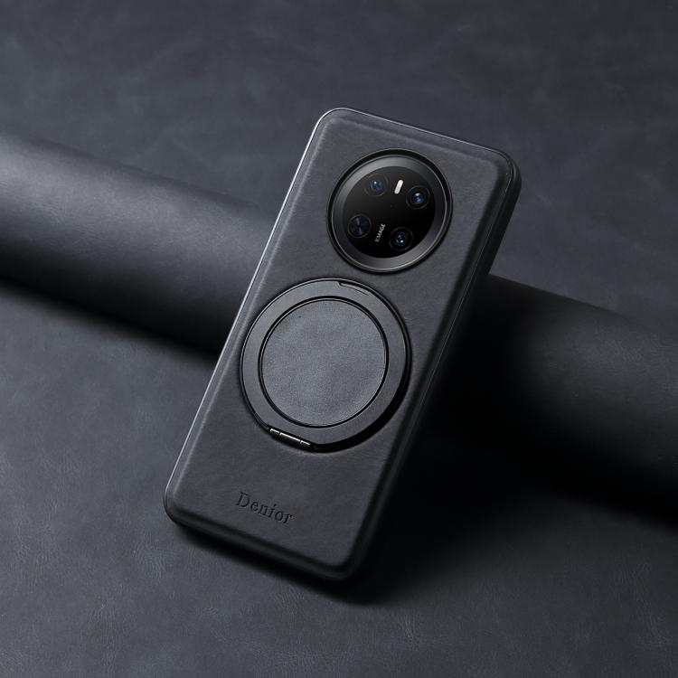 For Huawei Mate 70 Denior A14 Skin Feel Rotating Holder MagSafe Phone Case(Black) by Denior