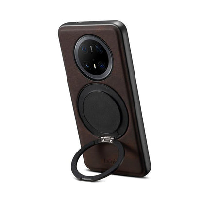 For Huawei Mate 70 Pro / 70 Pro+ Denior A14 Skin Feel Rotating Holder MagSafe Phone Case(Brown) by Denior