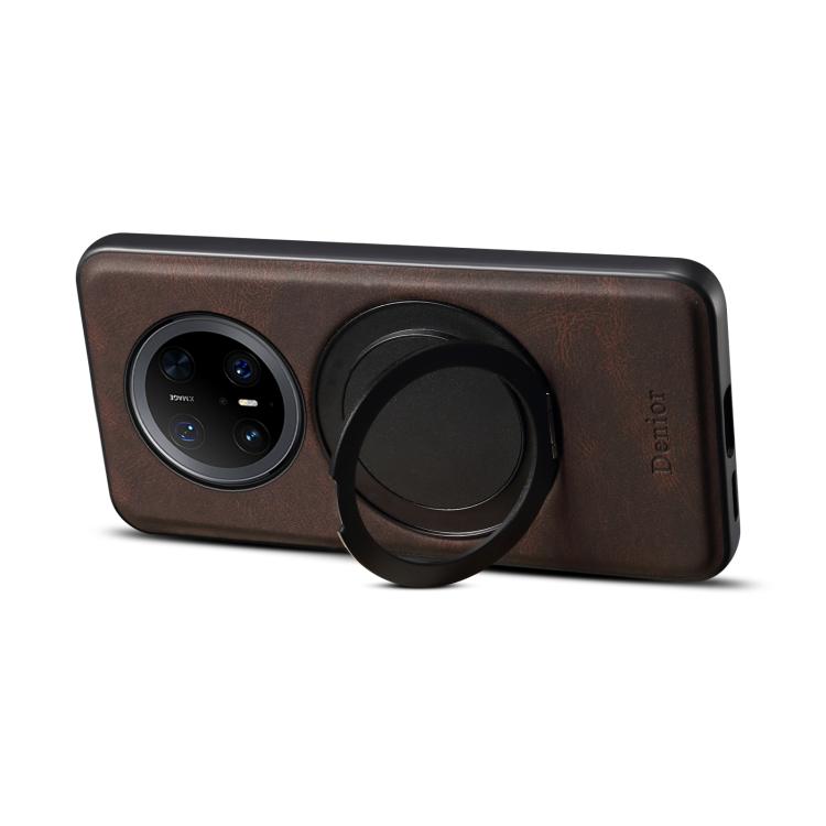 For Huawei Mate 70 Pro / 70 Pro+ Denior A14 Skin Feel Rotating Holder MagSafe Phone Case(Brown) by Denior