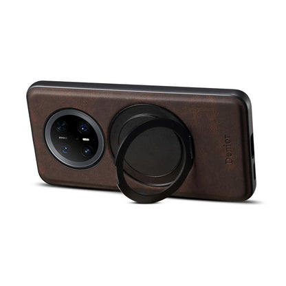 For Huawei Mate 70 Pro / 70 Pro+ Denior A14 Skin Feel Rotating Holder MagSafe Phone Case(Brown) by Denior