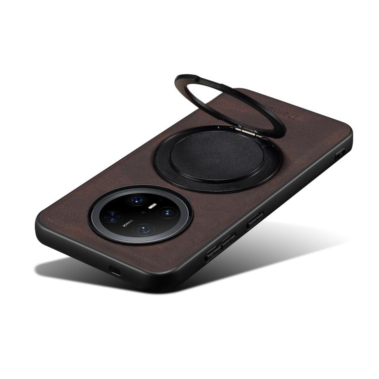 For Huawei Mate 70 Pro / 70 Pro+ Denior A14 Skin Feel Rotating Holder MagSafe Phone Case(Brown) by Denior