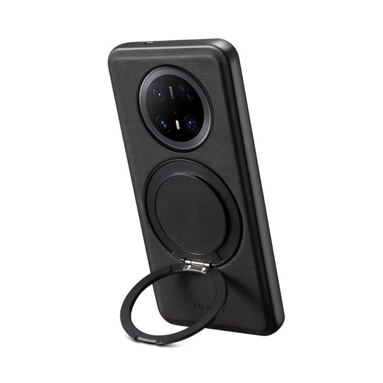 For Huawei Mate 70 Pro / 70 Pro+ Denior A14 Skin Feel Rotating Holder MagSafe Phone Case(Black) by Denior