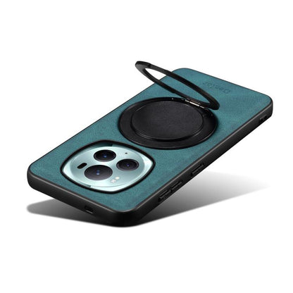 For Honor Magic6 Pro Denior A14 Skin Feel Rotating Holder MagSafe Phone Case(Blue) by Denior