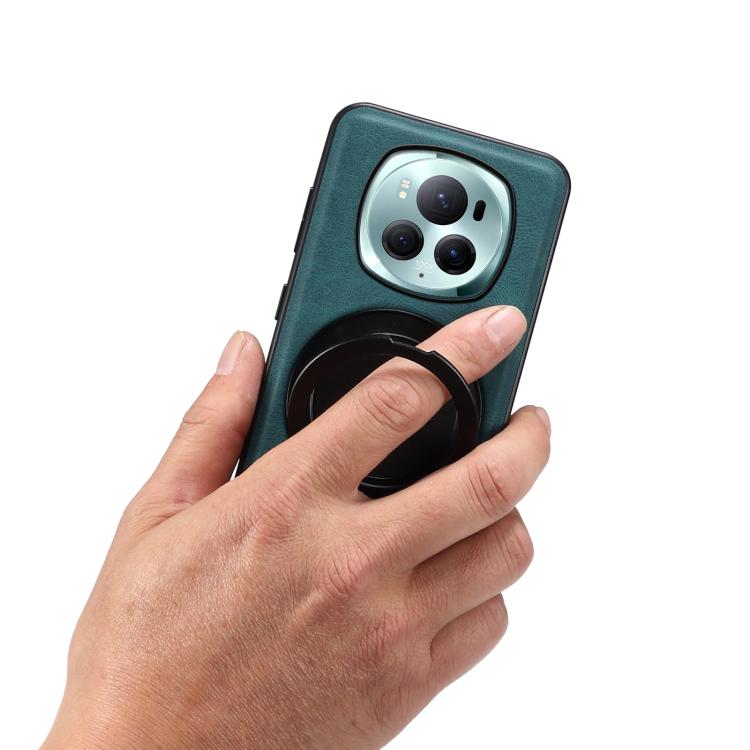 For Honor Magic6 Pro Denior A14 Skin Feel Rotating Holder MagSafe Phone Case(Blue) by Denior