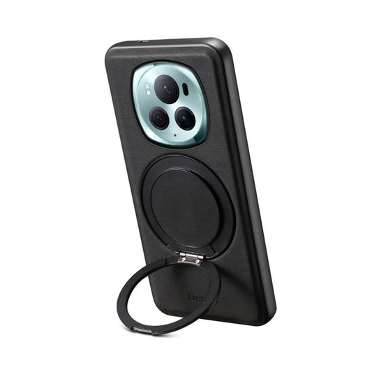 For Honor Magic6 Pro Denior A14 Skin Feel Rotating Holder MagSafe Phone Case(Black) by Denior