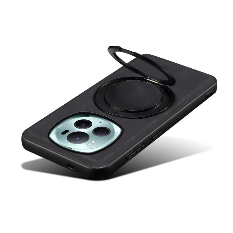For Honor Magic6 Pro Denior A14 Skin Feel Rotating Holder MagSafe Phone Case(Black) by Denior