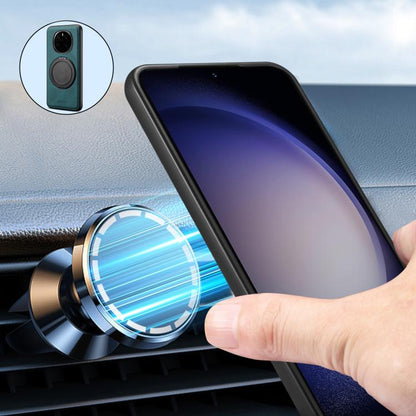 For Honor Magic7 Denior A14 Skin Feel Rotating Holder MagSafe Phone Case(Blue) by Denior