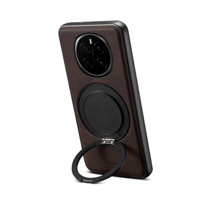 For Honor Magic7 Denior A14 Skin Feel Rotating Holder MagSafe Phone Case(Brown) by Denior